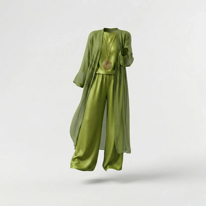 Conjunto Elvira™ | Conjunto de lino con mangas murciélago y pantalón ancho