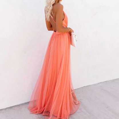 Jimena™ | Maxi Vestido Luz Coral