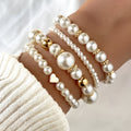 Ensemble de bracelets élégants en forme de cœur avec des perles
