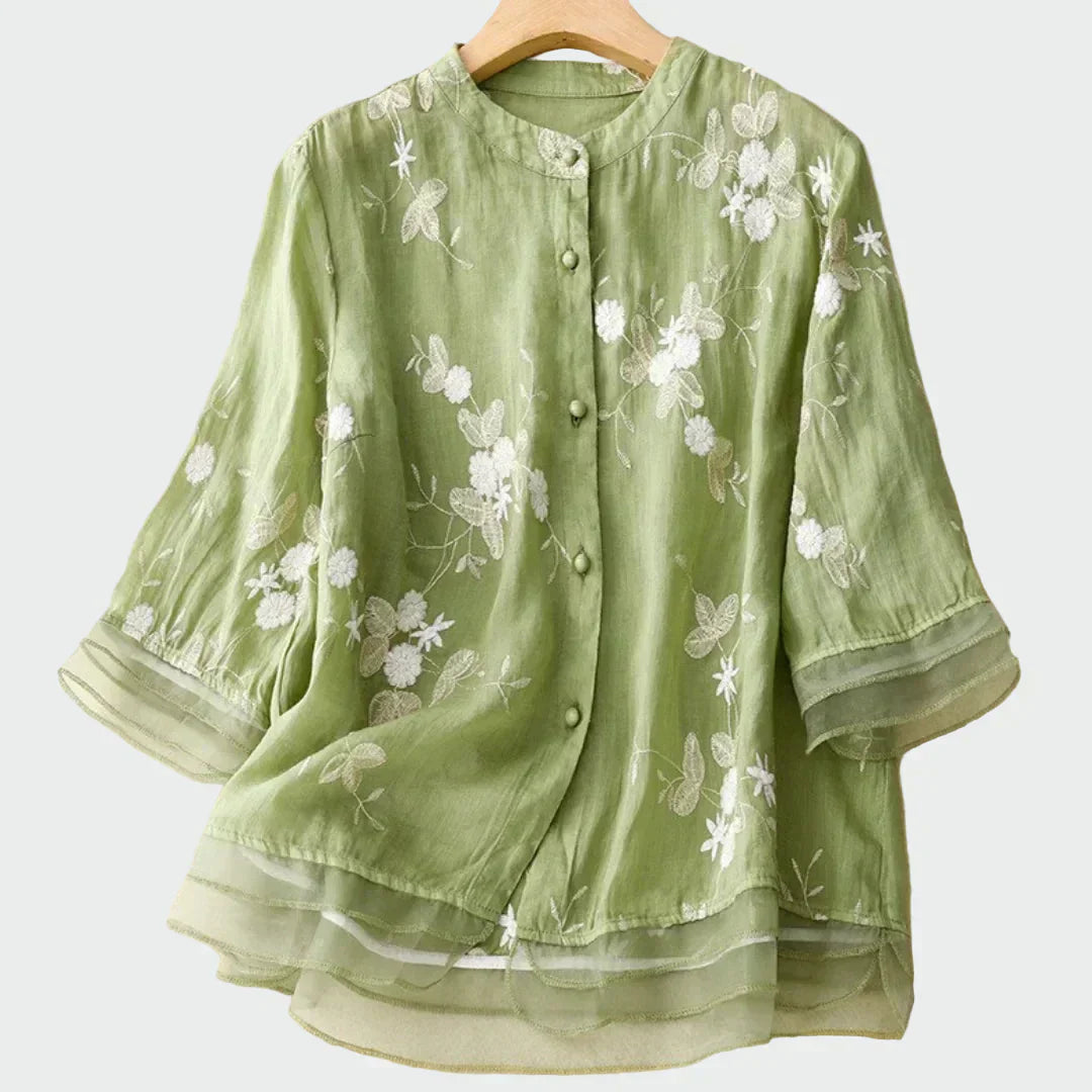 Zoe - Camisa bordada fina