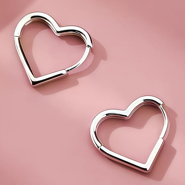 Pendientes de Corazón Dorado en Acero Inoxidable