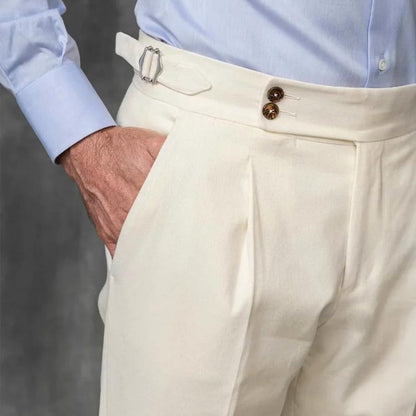 Alessandro™ - Pantalón beige de lujo con diseño distinguido