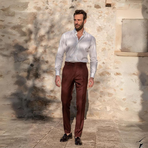 Alessandro™ - Pantalón beige de lujo con diseño distinguido