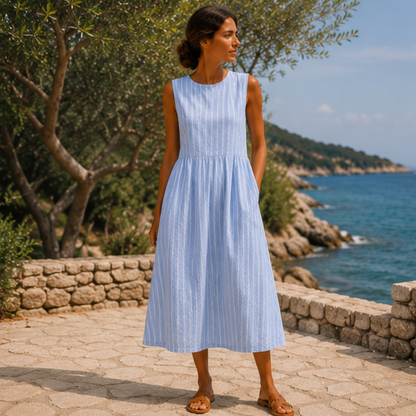 Vestido Ana™ | Midi marinero fresco y elegante