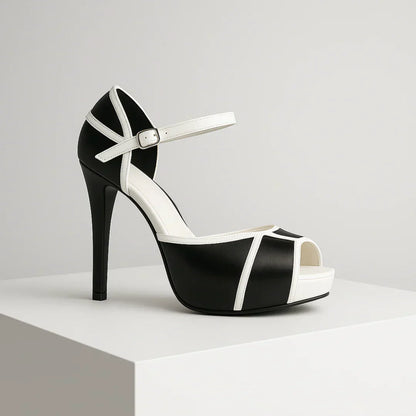 Blanca™ - Tacones elegantes bicolor con diseño exclusivo y sofisticado