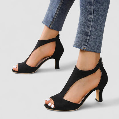 Blanca™ - Sandalias de tacón alto con puntera recortada
