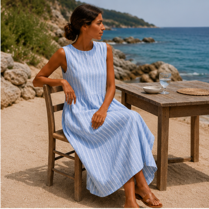 Vestido Ana™ | Midi marinero fresco y elegante
