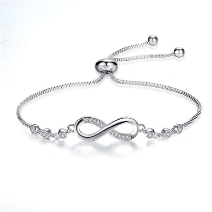 Bracelet ajustable chic en or rose en forme de l'infini