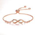 Bracelet ajustable chic en or rose en forme d'infini