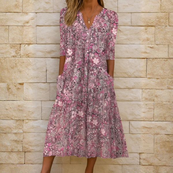 Vestido Olivia™ | Elegancia floral con escote en V