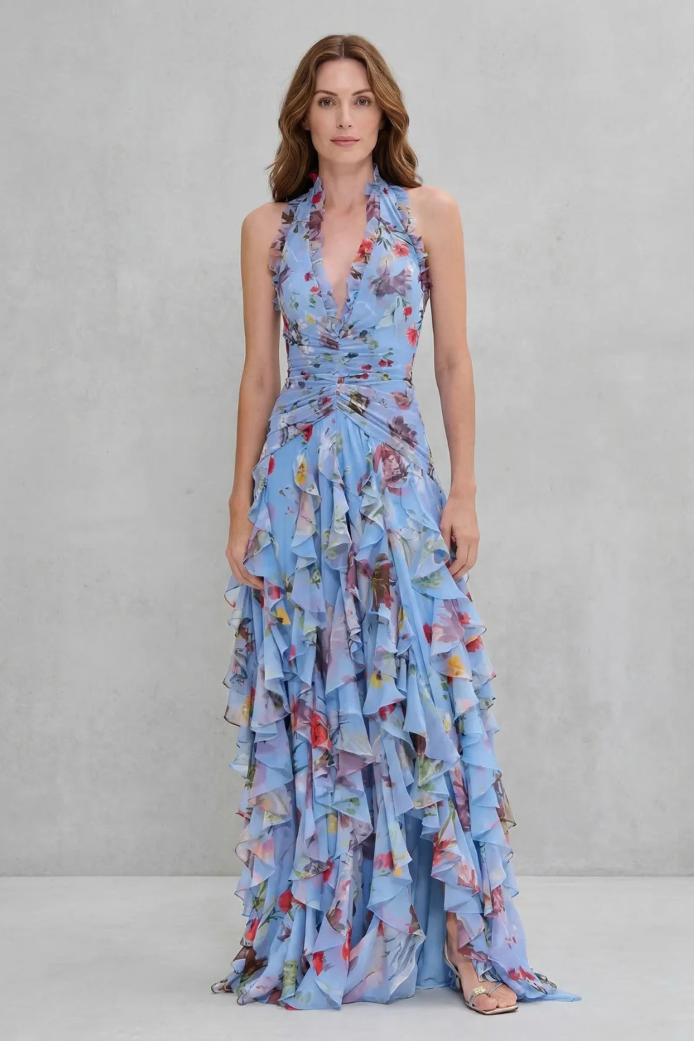 Vestido Largo Elegante con Cuello Halter