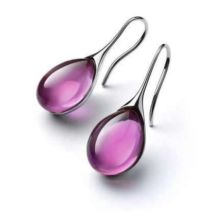 Boucles d'oreilles pendantes chics avec cristaux