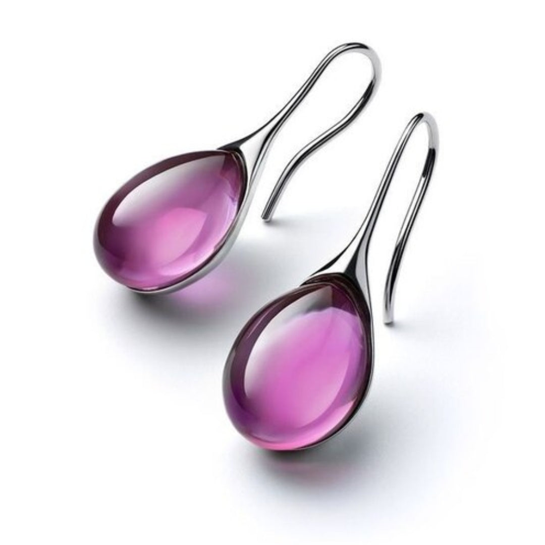 Boucles d'oreilles pendantes chics avec cristaux