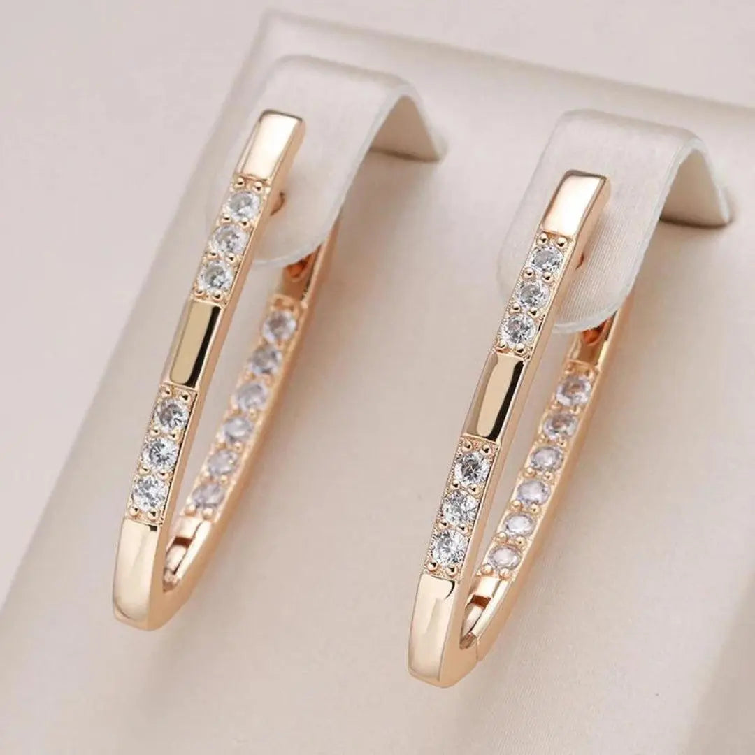 Boucles d'oreilles sophistiquées avec des pierres de zirconium