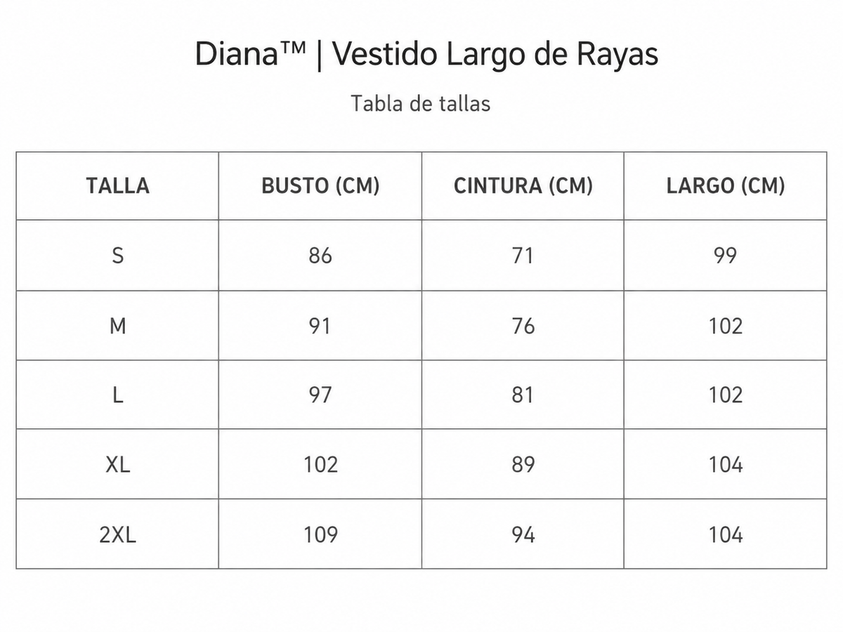 Tabla de tallas