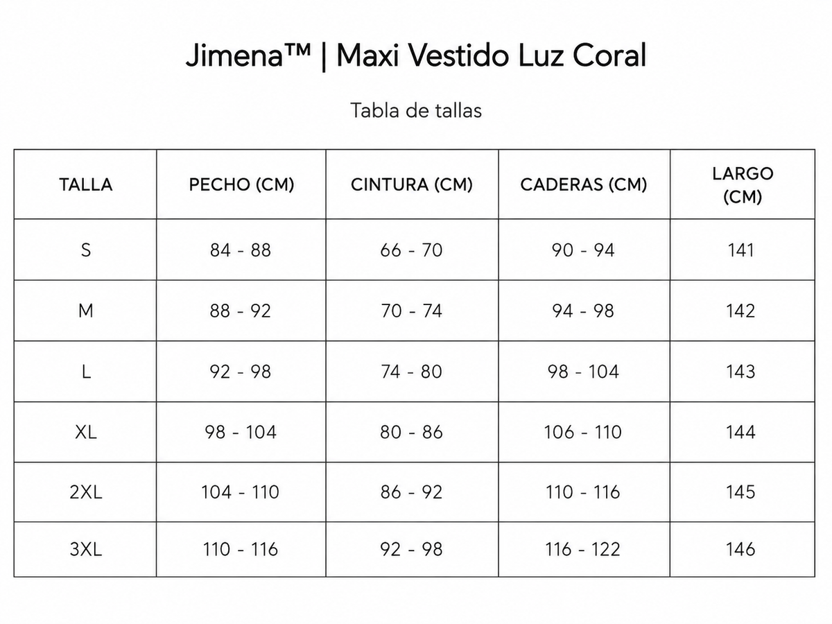 Tabla de tallas
