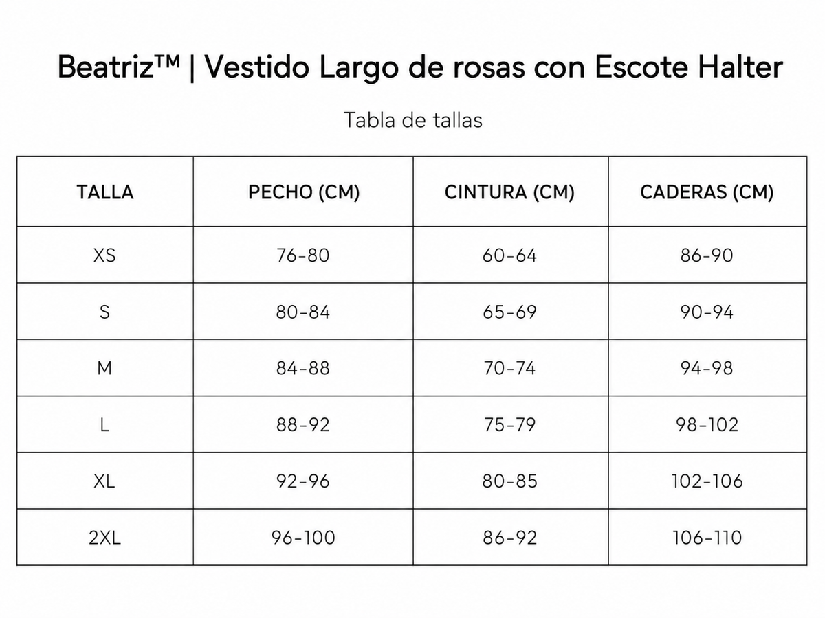 Tabla de tallas
