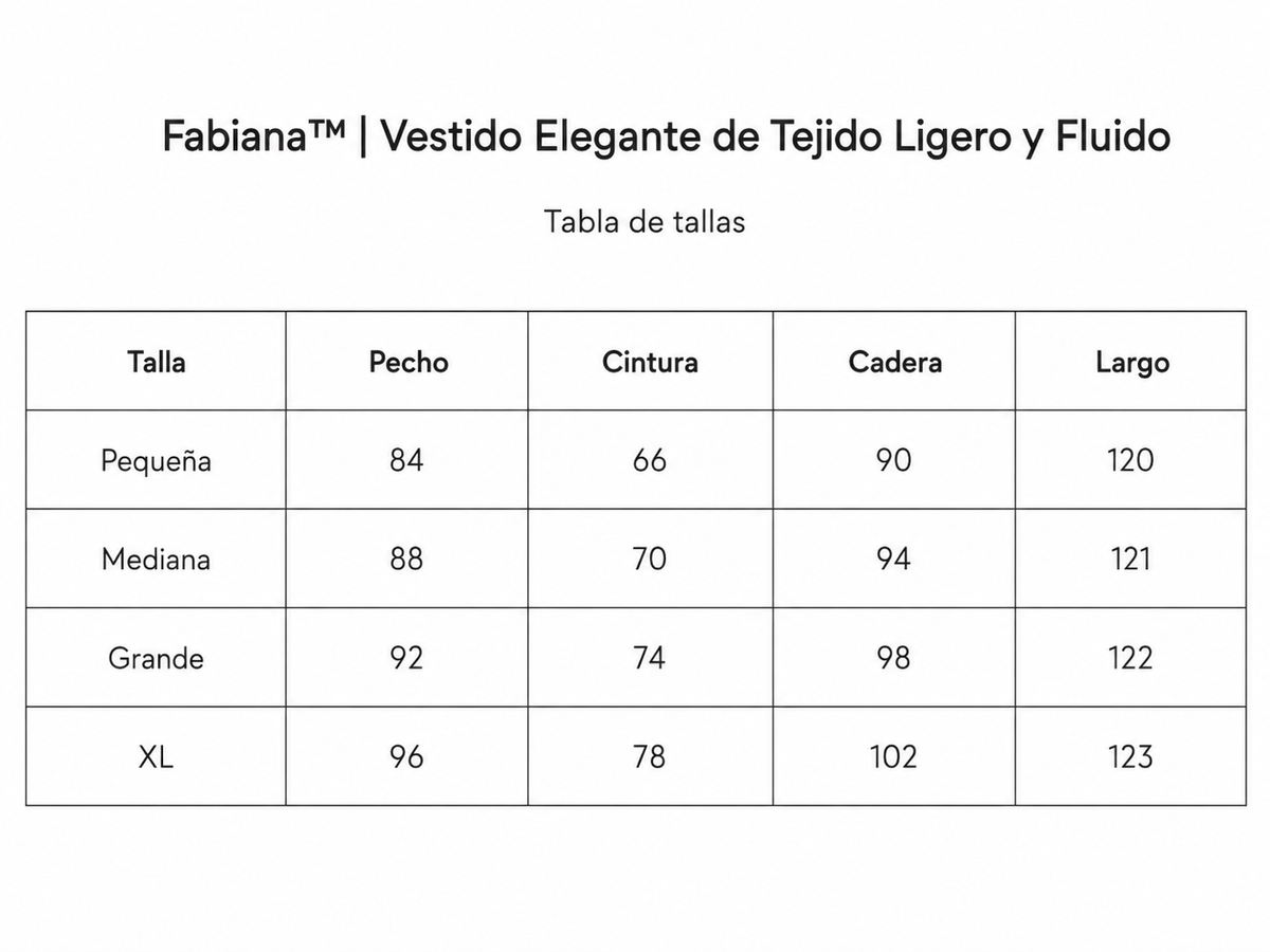 Tabla de tallas