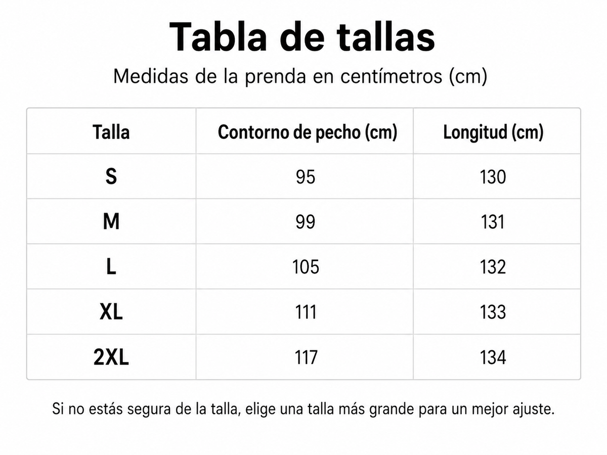 Tabla de tallas