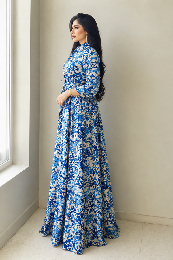 Vestido Amira™ | Elegancia floral mediterránea