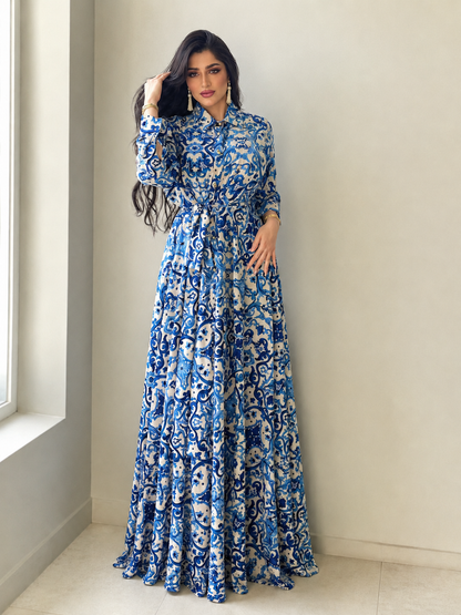 Vestido Amira™ | Elegancia floral mediterránea