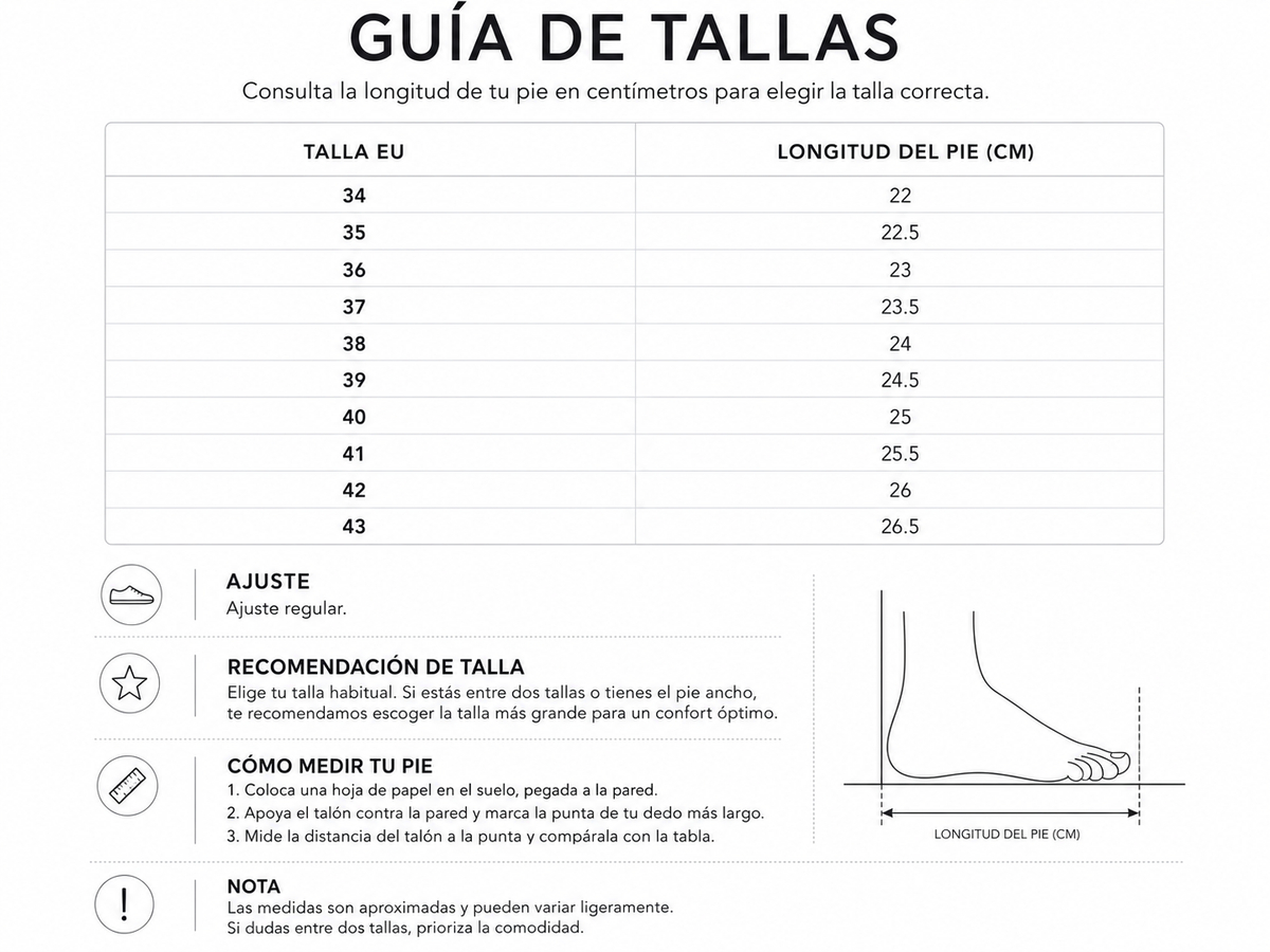 Tabla de tallas