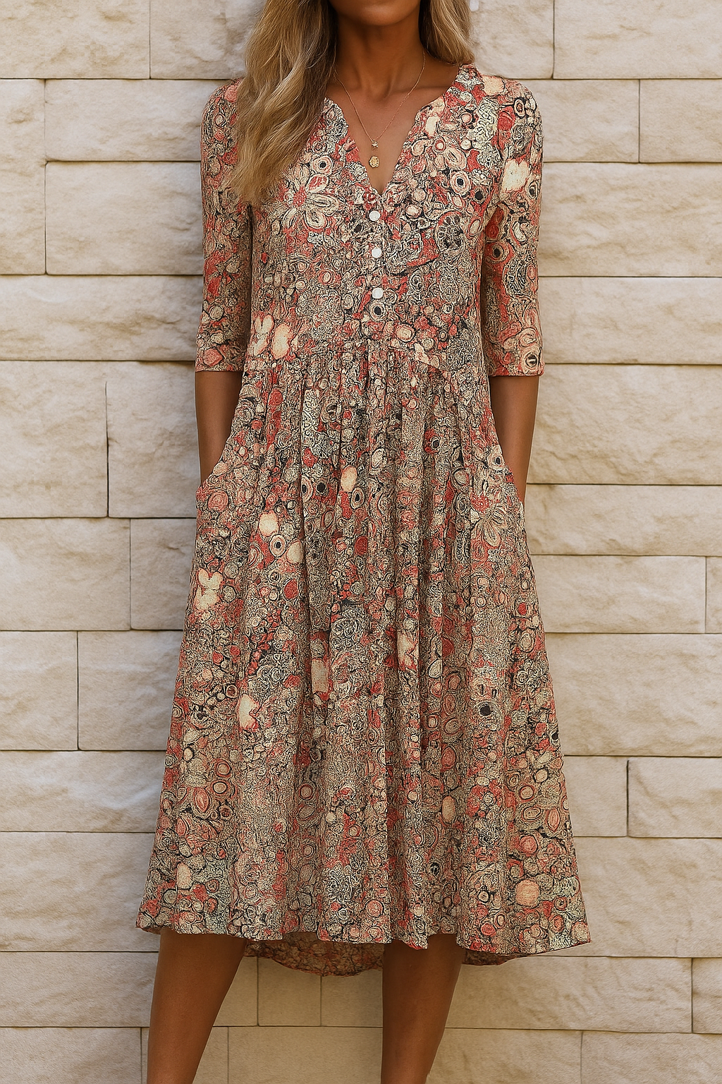 Vestido Olivia™ | Elegancia floral con escote en V