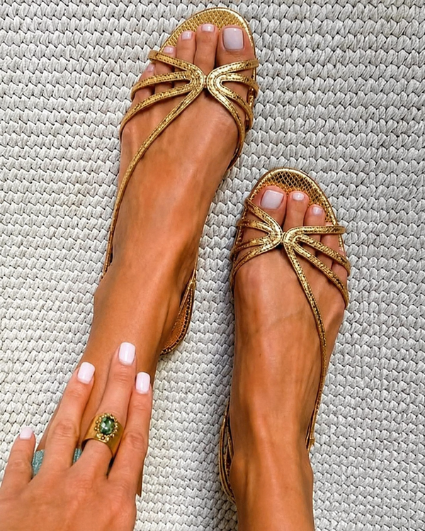 Ginevra™ | Sandalias Doradas de Elegancia Veraniega