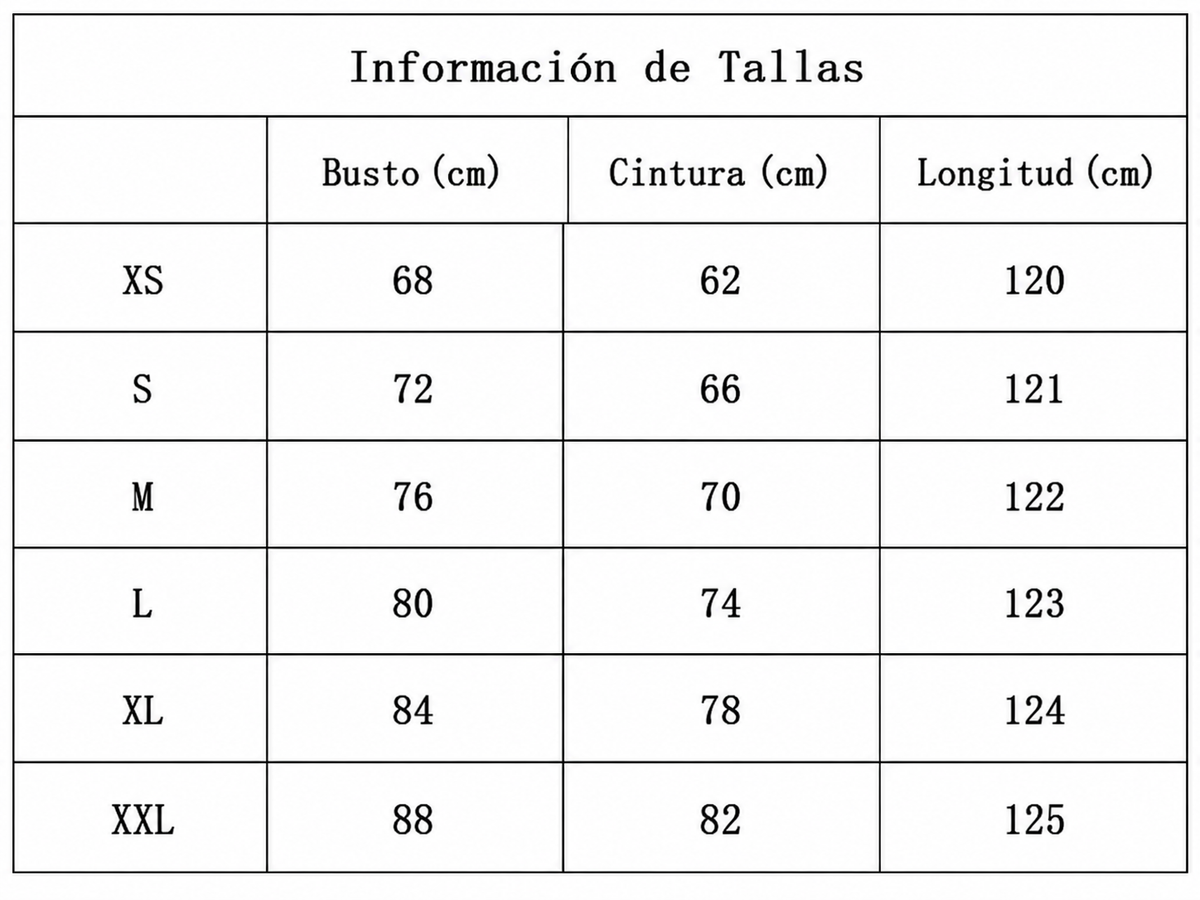 Tabla de tallas