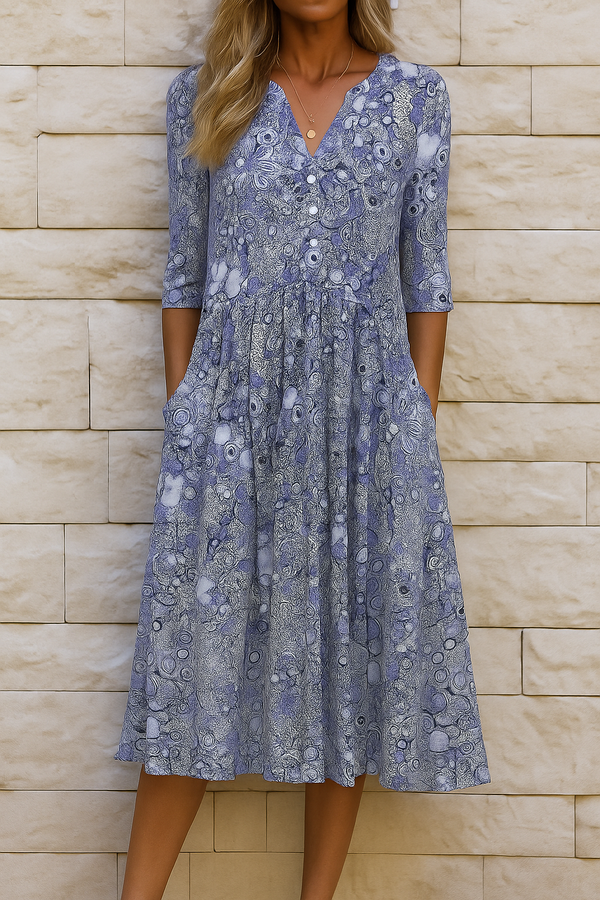 Vestido Olivia™ | Elegancia floral con escote en V