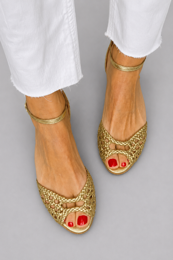 Isabel™ | Sandalias Trenzadas Doradas