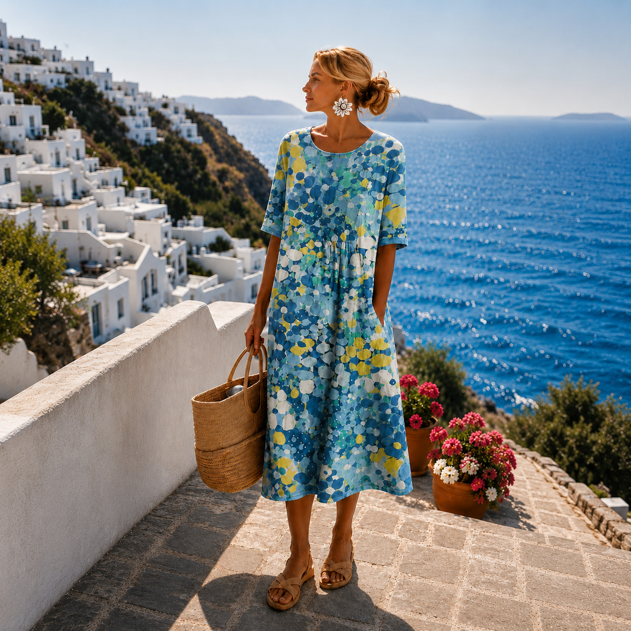 Vestido Elena™ | Midi floral ligero y fluido