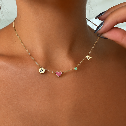 Blanca™ | Collar con Inicial en Forma de Corazón