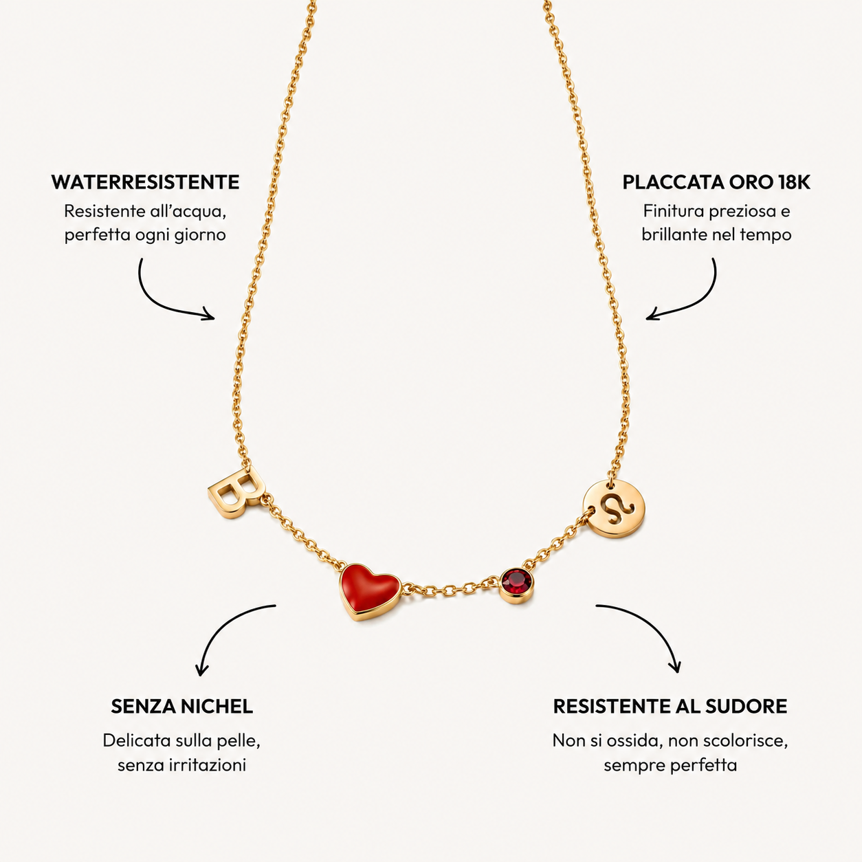 Blanca™ | Collar con Inicial en Forma de Corazón