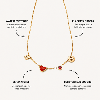 Blanca™ | Collar con Inicial en Forma de Corazón