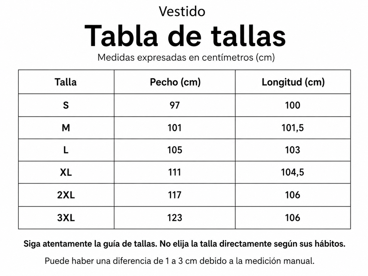 Tabla de tallas