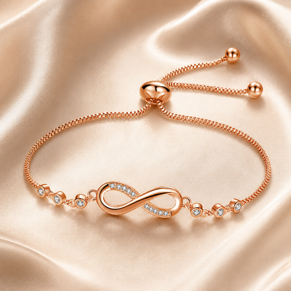 Pulsera Ajustable Chic en Oro Rosa en Forma de Infinito