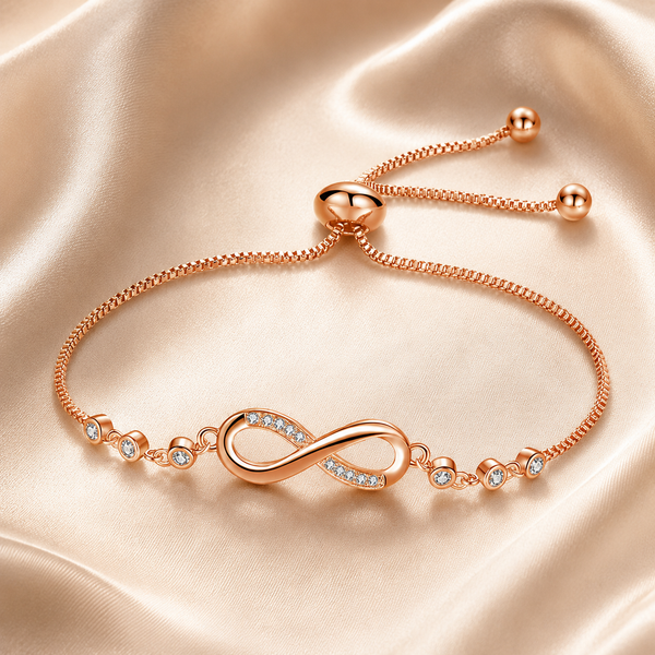 Pulsera Ajustable Chic en Oro Rosa en Forma de Infinito