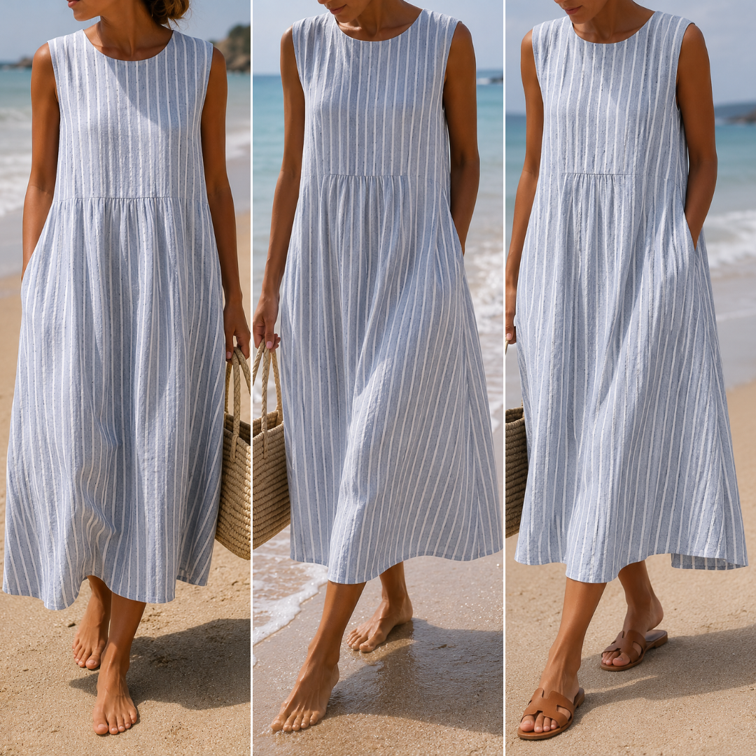 Vestido Ana™ | Midi marinero fresco y elegante