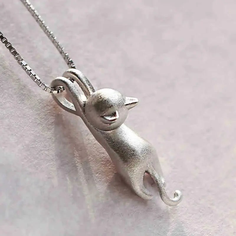 Collier Amusant avec Chaton en Argent 925