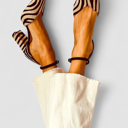 Blanca™ - Sandalias de tacón medio con estampado de cebra elegante