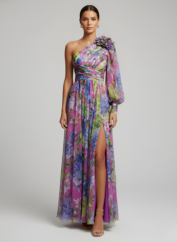 Vestido Daniela™  - Sofisticado, Floral y Asimétrico de Impacto