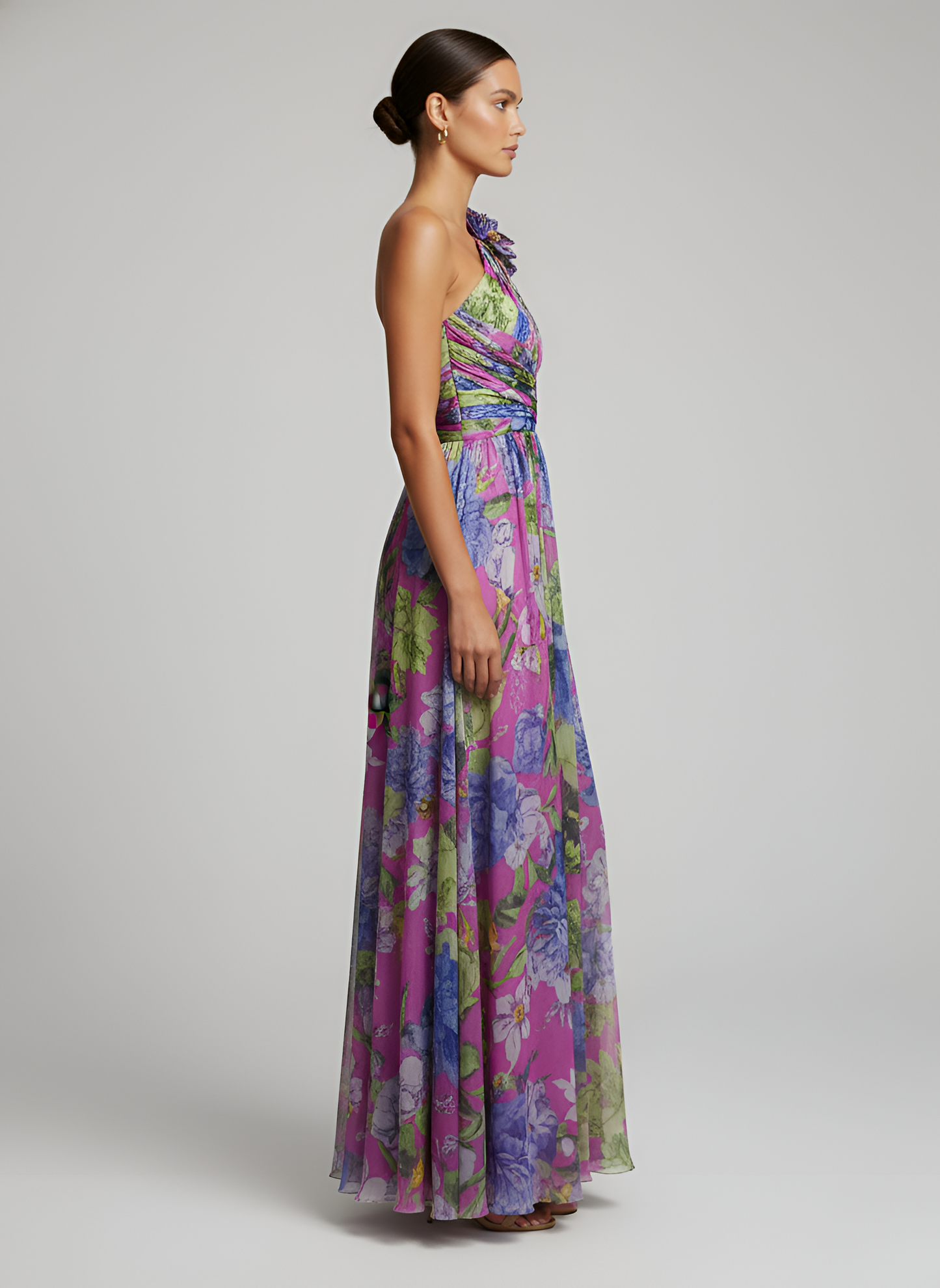 Vestido Daniela™  - Sofisticado, Floral y Asimétrico de Impacto