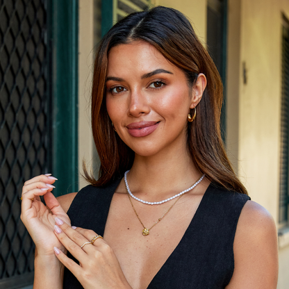 Collier avec Pendentif Rose Dorée