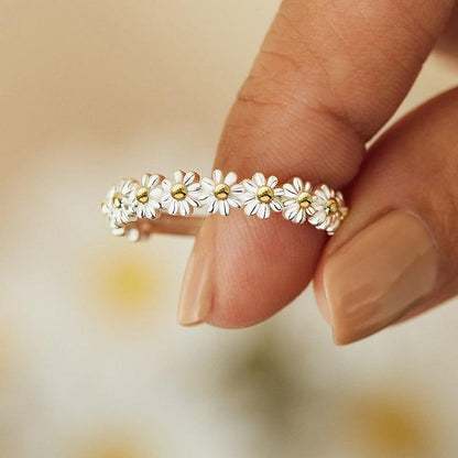 Bague Marguerite – Argent & Douceur Peinte