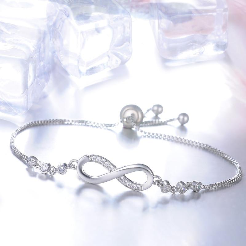 Bracelet ajustable chic en or rose en forme d'infini