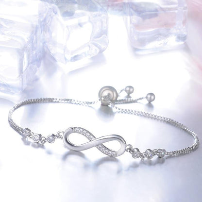 Bracelet ajustable chic en or rose en forme d'infini