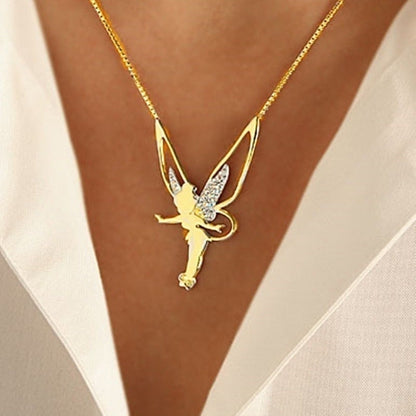 Collier avec pendentif fée en or