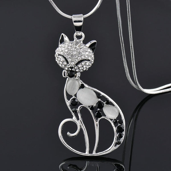 Collar gatos del amor en plata de ley