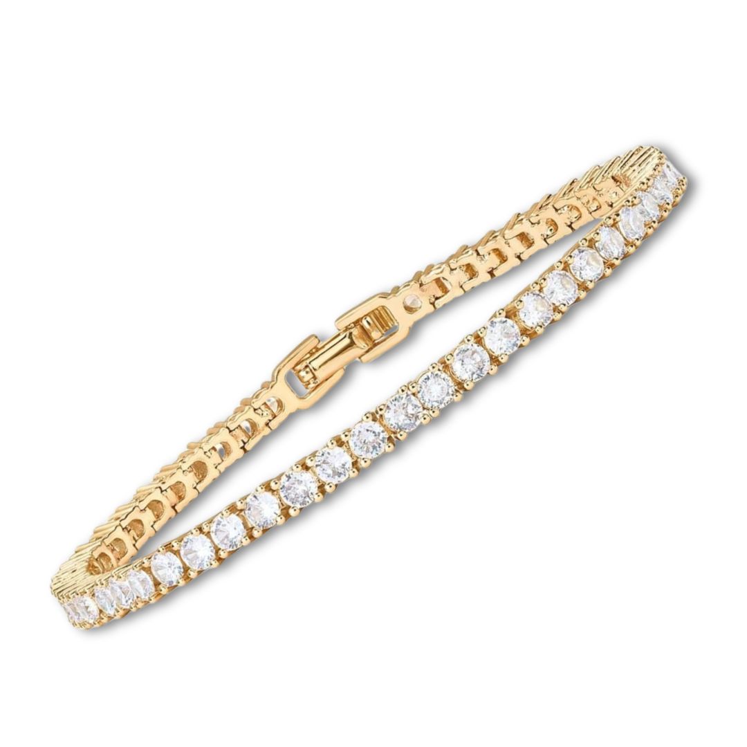 Bracelet de tennis plaqué or avec moissanite